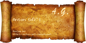 Anton Gál névjegykártya